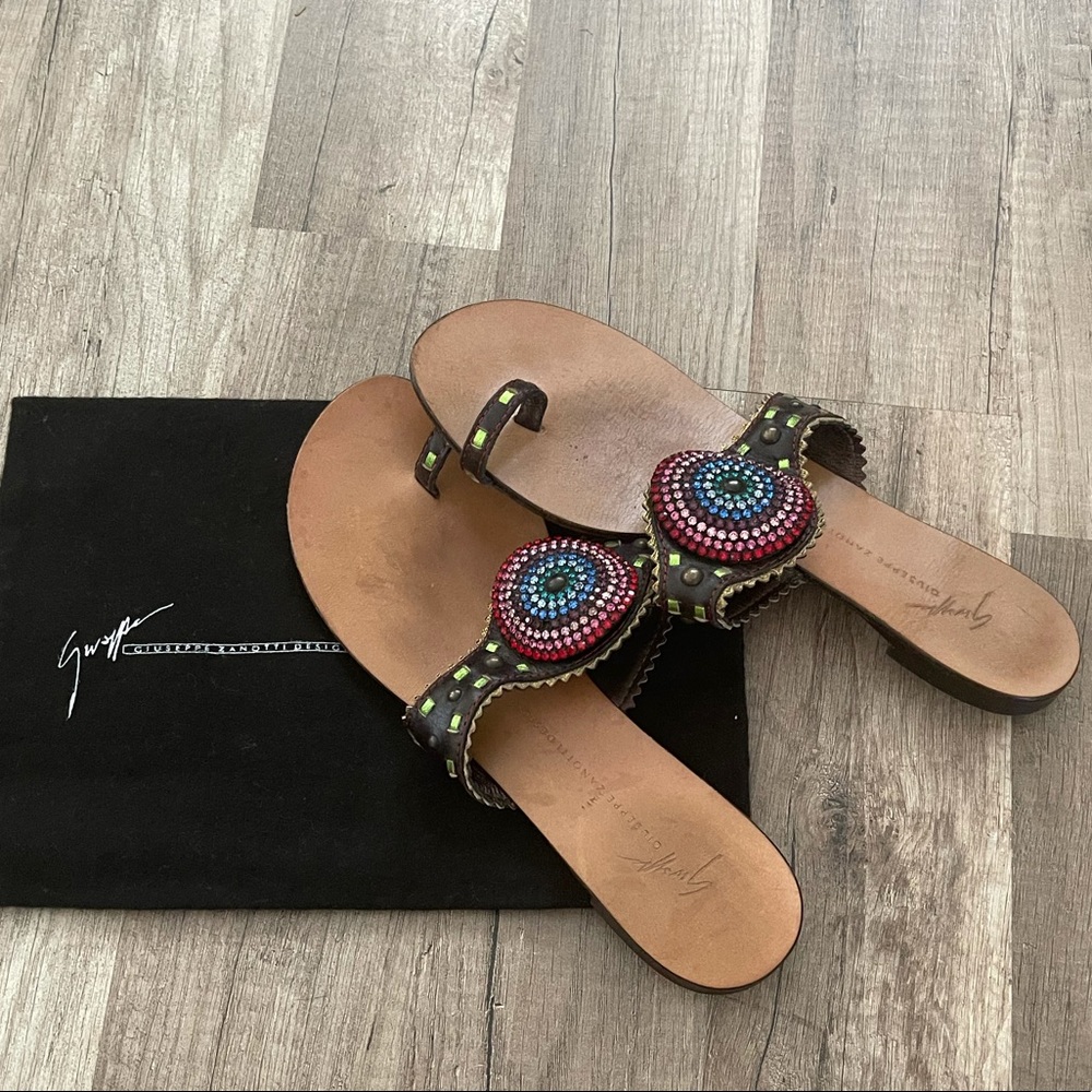 Giuseppe Zanotti Multicolor Rhinestone Sandals 38